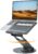 Nulaxy Telescopic 360 Rotating Laptop Stand for Desk Adjustable Height Swivel Pull Out Design Ergonomic Laptop Riser Standing Desk Converter Fits All 10-17″ Laptops Computer MacBook, Gray