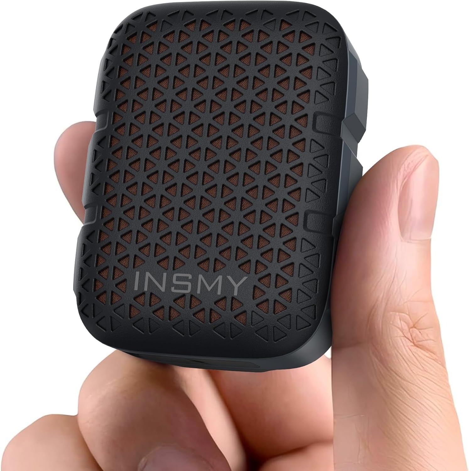 INSMY Wearable Bluetooth Speakers,IP67 Waterproof,Clip-On Portable Small Personal Speaker/Clean Sound/Stereo Pair/Wireless 5.4/ENC Built-in Mic/Lightweight for Outdoor Golf Work Pool (Black)