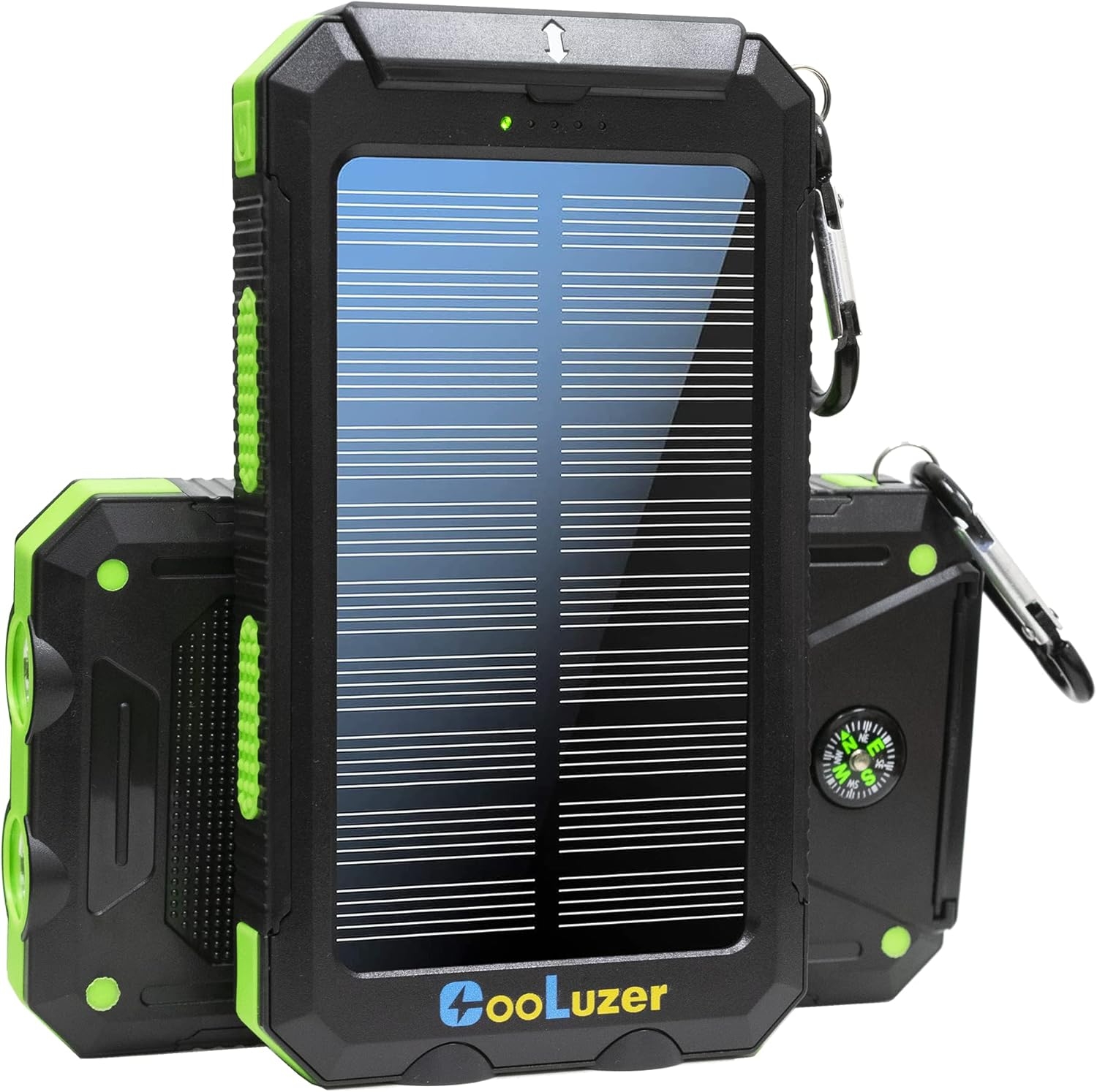 Solar Power Bank 36800mah, Solar Charger Power Bank with 18W PD 5V 3.1A outputs, IP67 Waterproof, Grade A+ Battery with LED Flashlight and Compass, Perfect Camping Gear Accessory for Outdoor (Green)