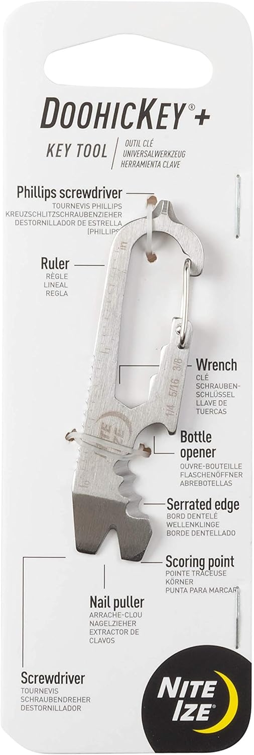 Nite Ize KMTSE-11-R3 DoohicKey Keychain Multi Tool, 1 Count (Pack of 1), Stainless Steel