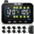 GUTA Tire Pressure Monitoring System, RV Trailer TPMS with 10 Flow Thru Sensors & Color LCD Display, 6 Alert Modes, Signal Booster, Long-Distance Sensing, for Trailer, Trucks, Motor Home (0-188 PSI)