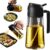 TrendPlain 16oz/470ml Glass Olive Oil Sprayer for Cooking – 2 in 1 Olive Oil Dispenser for Kitchen Gadgets, Air Fryer, Salad, and BBQ – Black